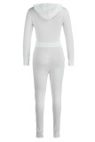 Grey Casual Sportswear Solid Draw String Frenulum Hooded Collar Long Sleeve Two Pieces