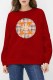 Red Street Print Letter O Neck Tops