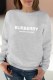 Grey Street Print Letter O Neck Tops
