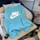 Baby Blue Casual Print Letter O Neck Tops