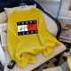 Yellow Casual Print Letter O Neck Tops