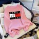 Pink Casual Print Letter O Neck Tops