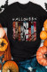 Black Casual Street Print Patchwork O Neck T-Shirts