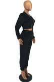 Pink Casual Solid Patchwork Zipper Collar Long Sleeve Two Pieces