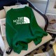 Green Casual Print Letter O Neck Tops