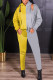 Yellow Casual Solid Hollowed Out Patchwork Hooded Collar Long Sleeve Two Pieces