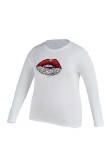 Leopard Print Casual Print Patchwork O Neck Tops