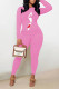 Pink Casual Print Patchwork O Neck Long Sleeve Two Pieces
