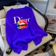 Blue Casual Print Letter O Neck Tops