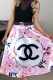 Black Casual Print Letter Type A Bottoms