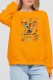 Orange Street Print Letter O Neck Tops