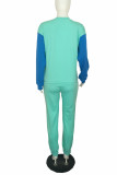 Yellow Casual Solid Patchwork O Neck Long Sleeve Two Pieces