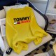 Yellow Casual Print Letter O Neck Tops