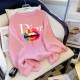 Pink Casual Print Letter O Neck Tops