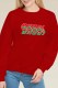 Red Street Print Letter O Neck Tops