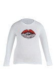 Leopard Print Casual Print Patchwork O Neck Tops