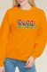 Orange Street Print Letter O Neck Tops