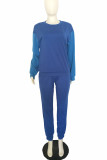Yellow Casual Solid Patchwork O Neck Long Sleeve Two Pieces