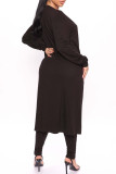Caramel Colour Sexy Solid Patchwork Strapless Long Sleeve Two Pieces