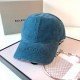 Blue Vintage Simplicity Letter Embroidered Hat