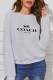 Grey Street Print Letter O Neck Tops