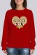 Red Street Character Print Letter O Neck Tops