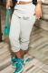 Grey Casual Print Patchwork Harlan Mid Waist Harlan Positioning Print Bottoms