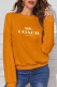Orange Street Print Letter O Neck Tops