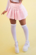 Pink Casual Solid Fold Regular High Waist Type A Solid Color Bottoms