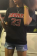 Black Casual Street Print Letter O Neck T-Shirts