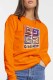 Orange Street Print Letter O Neck Tops
