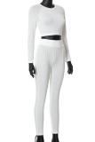 Black Casual Solid Patchwork O Neck Two Pieces