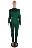 Coffee Street Solid Patchwork Zipper Half A Turtleneck Skinny Jumpsuits
