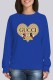 Blue Street Character Print Letter O Neck Tops