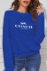 Blue Street Print Letter O Neck Tops
