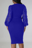 Red Sexy Solid Patchwork V Neck One Step Skirt Dresses