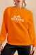 Orange Street Print Letter O Neck Tops