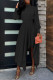 Black Casual Solid Patchwork Asymmetrical Half A Turtleneck A Line Dresses