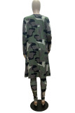 Camouflage Casual Print Camouflage Print Patchwork Three Pieces