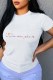 White Street Print Letter O Neck T-Shirts