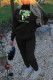 Black Casual Print Patchwork Basic Hooded Collar Long Sleeve Two Pieces