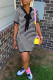 Stripe Casual Striped Print Patchwork V Neck Short Sleeve Dress Dresses