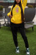 Yellow Casual Print Patchwork Hooded Collar Long Sleeve Two Pieces