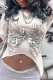 Apricot Casual Print Patchwork O Neck T-Shirts