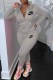 Grey Street Print Letter Hooded Collar Long Sleeve Two Pieces