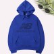 Blue Casual Print Letter Hooded Collar Tops