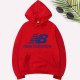 Red Casual Print Letter Hooded Collar Tops