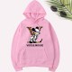 Pink Casual Character Print Letter Hooded Collar Tops