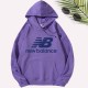 Purple Casual Print Letter Hooded Collar Tops