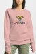 Pink Street Print Letter O Neck Tops